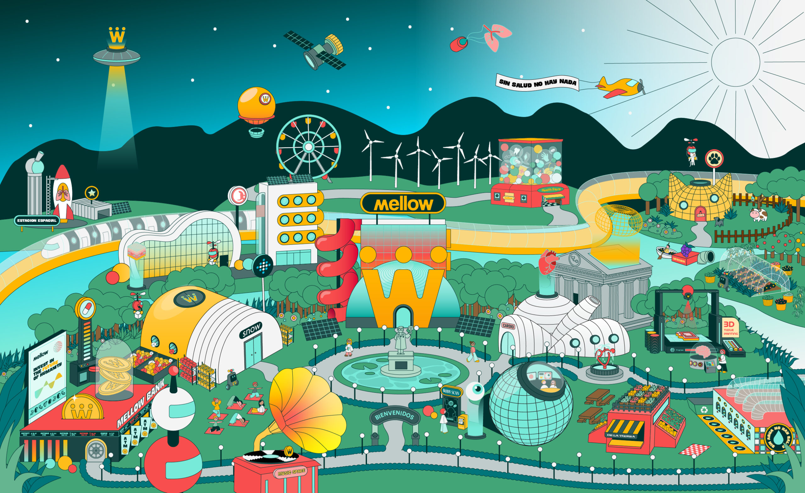 Ilustración de Mellowpolis - Ciudad del futuro